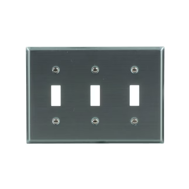 Placa de pared de palanca interior de acero inoxidable de tamaño estándar Eaton de 3 unidades