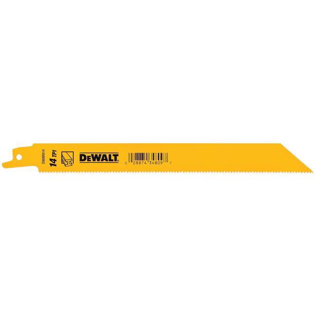 DEWALT Bi-Metall-Säbelsägeblatt, 8 Zoll, 14 Zähne pro Zoll, für Metallschneiden (5er-Pack)