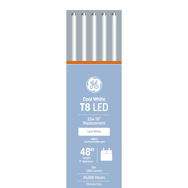 GE T8 LED Replacement 32-Watt EQ T8 Cool White Medium Bi-pin (t8) LED Light Bulb (20-Pack)