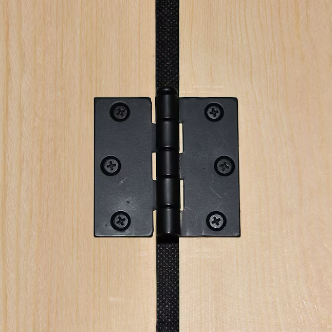 Bisagra para puerta interior/exterior de embutir negra mate cuadrada de 2-1/2 pulg. de alto y 1-1/2 pulg. de RELIABILT