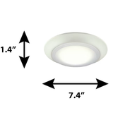 Project Source 1-Light 7.4-in Matte White LED Flush Mount Light (2-Pack)