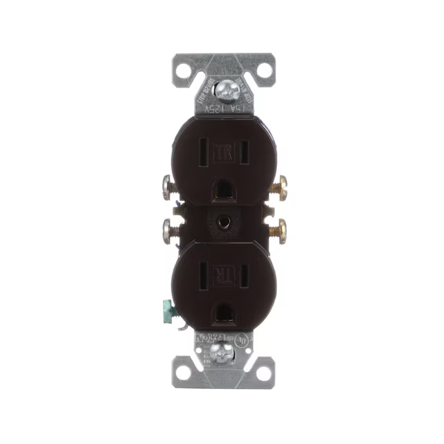 Eaton 15-Amp 125-volt Tamper Resistant Residential Duplex Outlet, Brown