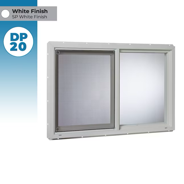 RELIABILT Serie 14500 Jamba de 71-3/4 pulgadas x 47-3/4 pulgadas x 2-29/32 pulgadas Ventana corrediza blanca de vinilo operable por la izquierda Media pantalla incluida