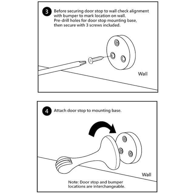 RELIABILT 3-Zoll-Türstopper mit Wandschutz, weiß