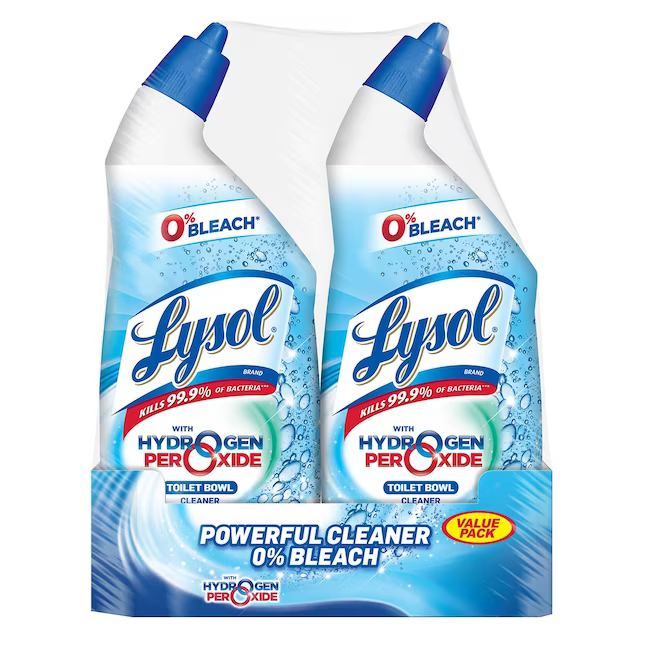 LYSOL Peróxido de hidrógeno, paquete de 2, 24 onzas, limpiador para inodoros Cool Spring Breeze