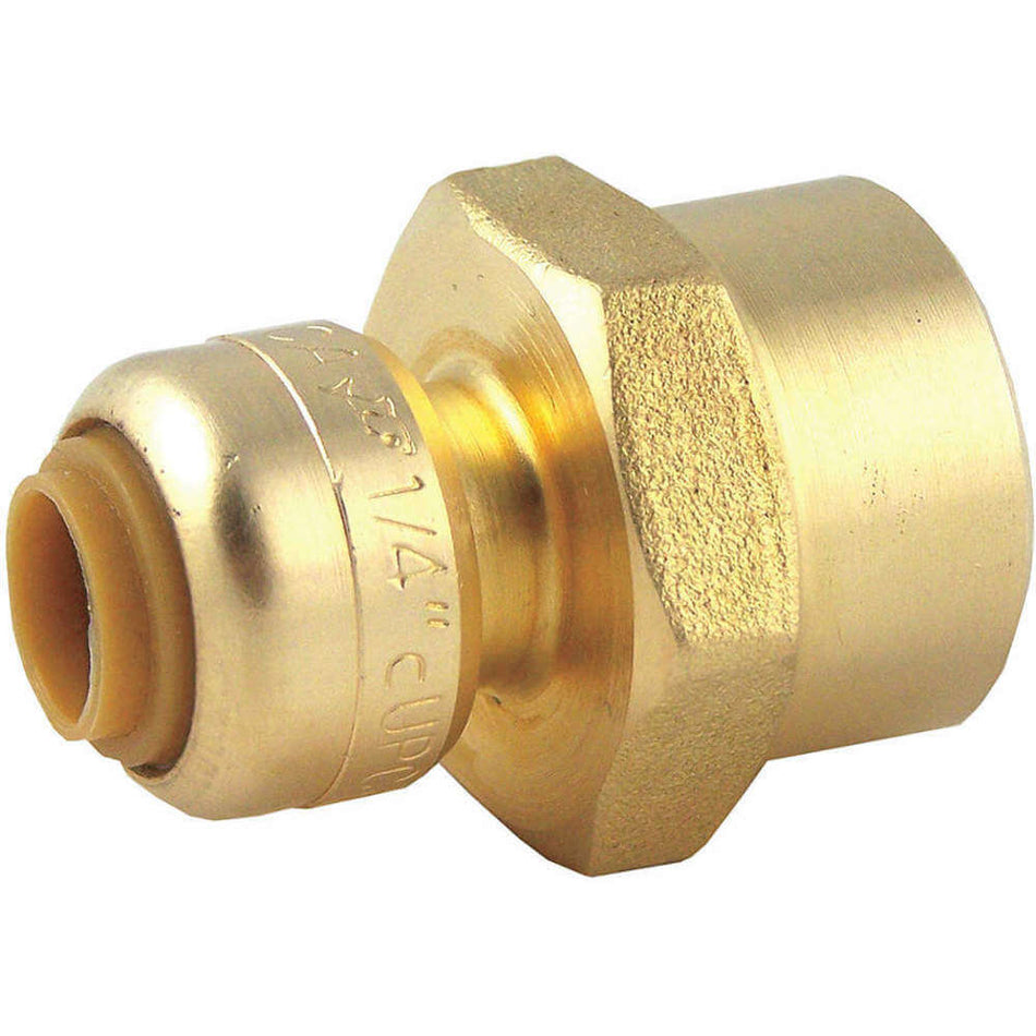 SharkBite 1/4 in. (3/8 in. OD) x 1/2 in. FNPT Brass Push Female Adapter