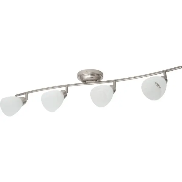 Seasons® 326457 Track Light Fixture, (4) 40 W A15 Incandescent Bulbs, Satin Nickel, 35.5w X 6d X 9"H