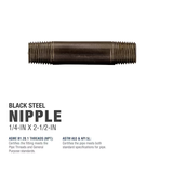 RELIABILT 1/4-in x 2-1/2-in Black Nipple