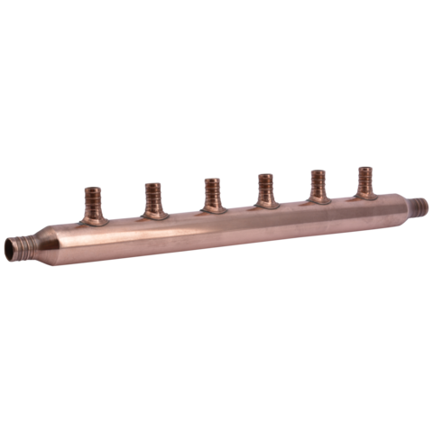 SharkBite 3/4 in. x 1/2 in. PEX-B Crimp Copper 6-Port Open Manifold