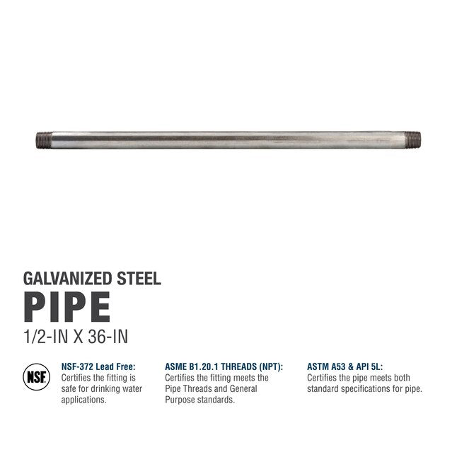 Southland 1/2-in x 36-in Galvanized Pipe