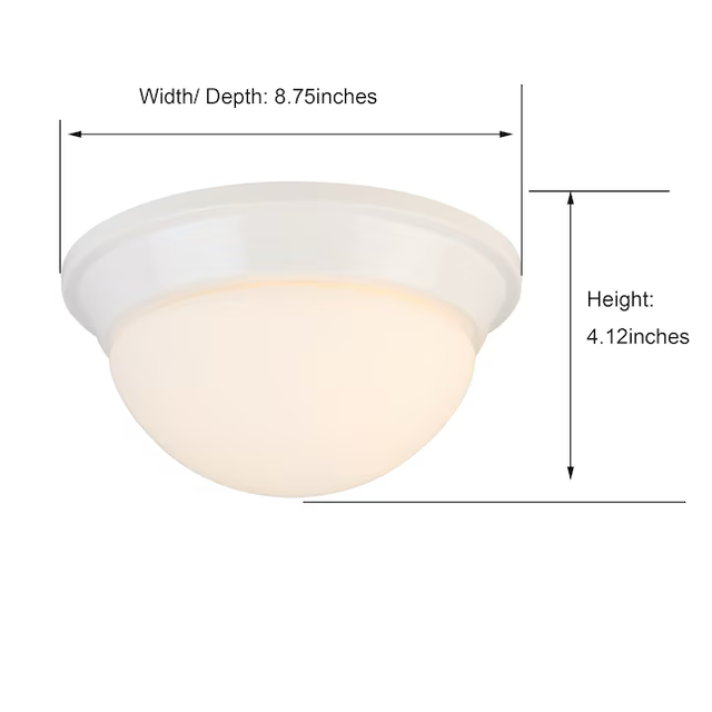 Project Source 1-Light 8.75-in Satin White Flush Mount Light