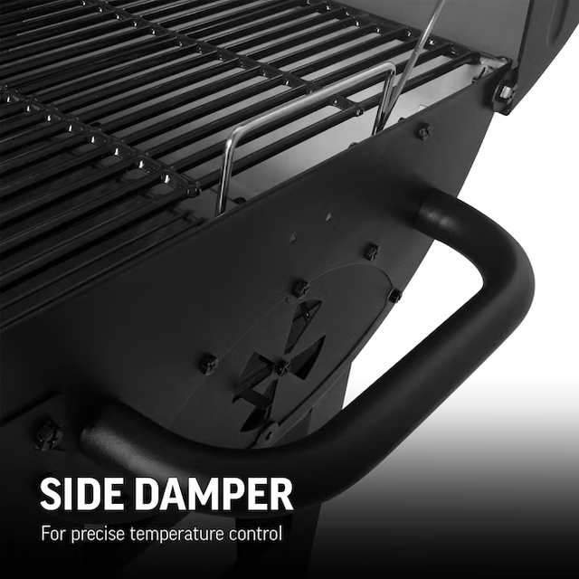 Char-Griller Duo Black Gas and Charcoal Combo Grill with Side Burner