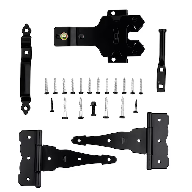 Kit de herrajes para portones negros de 8 pulgadas de National Hardware