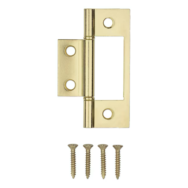 RELIABILT 3-in-in Polished Brass Non-Mortise Bi-Fold Door Hinge (2-Pack)