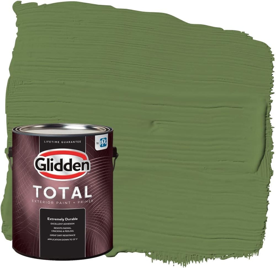 Glidden Total Exterior Paint & Primer Semi-Gloss, Mint Leaves