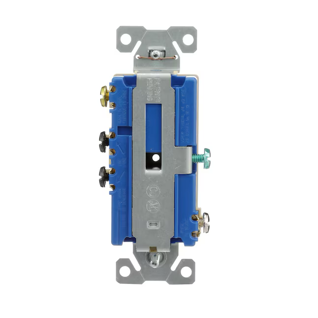 Eaton 15 Ampere 125 Volt manipulationssichere Doppelsteckdose mit Schalter für Wohn- und Geschäftsräume, Elfenbein 