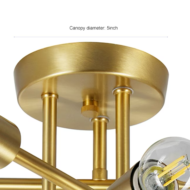 Origin 21 Shaye 6-Light 17-in Brushed Gold Semi-Flush mount light