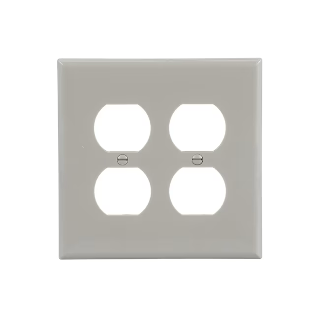 Placa de pared dúplex para interiores de policarbonato gris mediano de 2 unidades Eaton