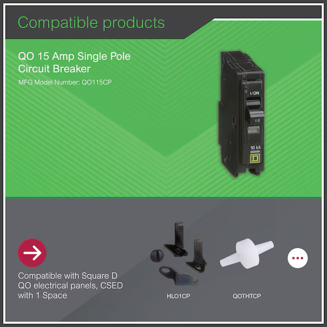 Square D QO 15 Ampere 1-poliger Standard-Leistungsschalter