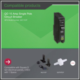 Square D QO 15-amp 1-Pole Standard Trip Circuit Breaker