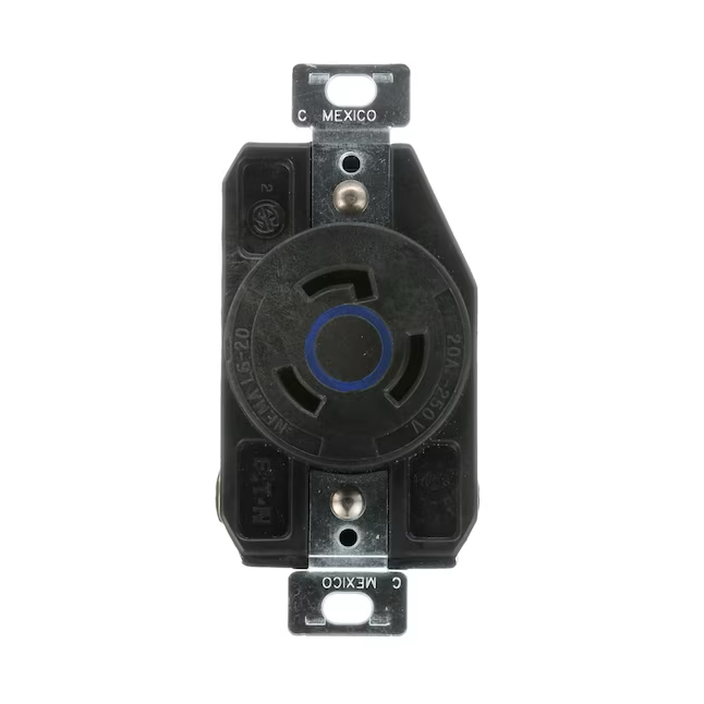 Eaton Arrow Hart 20-Amp 250-volt Industrial Duplex Outlet, Blue