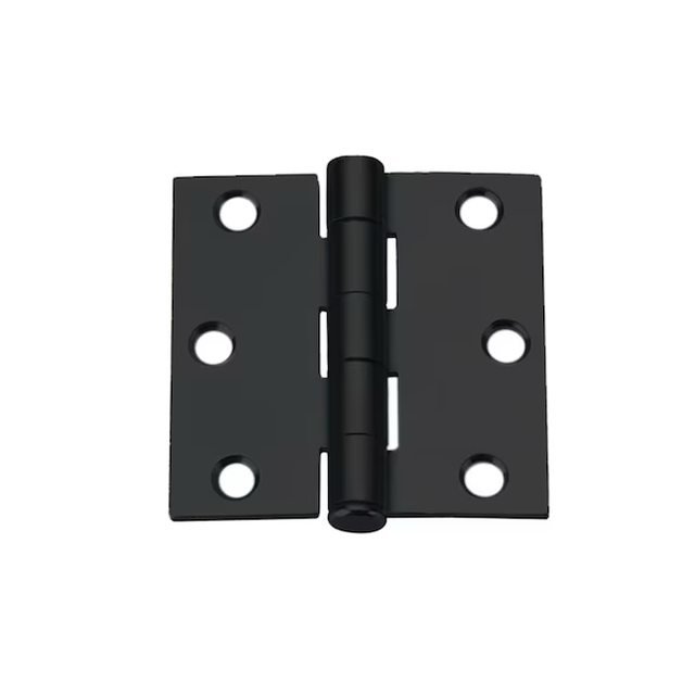 Bisagra para puerta interior/exterior de embutir negra mate cuadrada de 2-1/2 pulg. de alto y 1-1/2 pulg. de RELIABILT