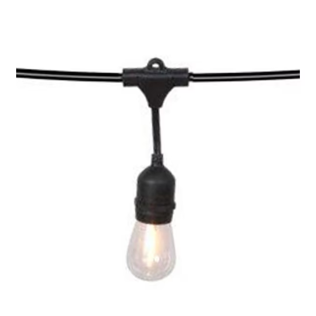 Harbor Breeze 24-ft Plug-in Black Indoor/Outdoor String Light with 12 White-Light Incandescent Edison Bulbs