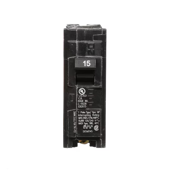 Siemens QP 15-Amp 1-Pole Standard Trip Circuit Breaker