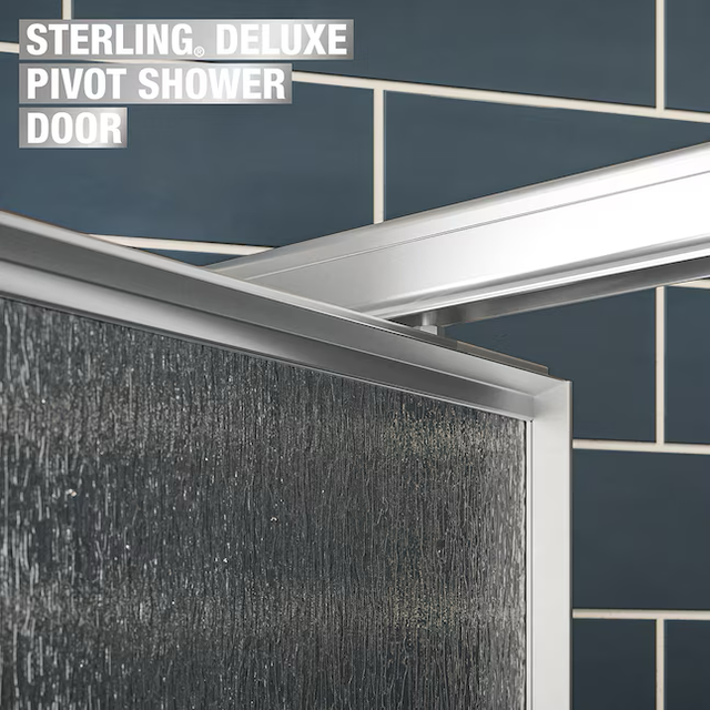 Sterling Deluxe Silver 27-1/2-in to 31-1/4-in W x 65.5-in H Framed Pivot Shower Door