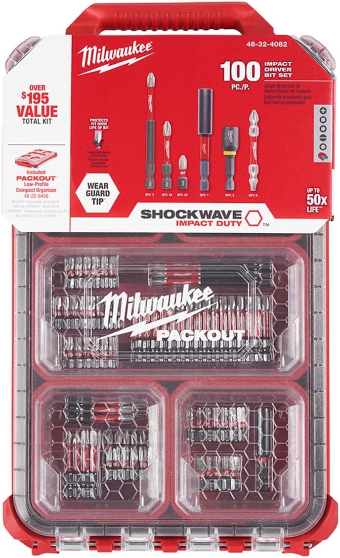 Milwaukee Shockwave Schlagschrauber-Bit-Set, 100-teilig, im Paket