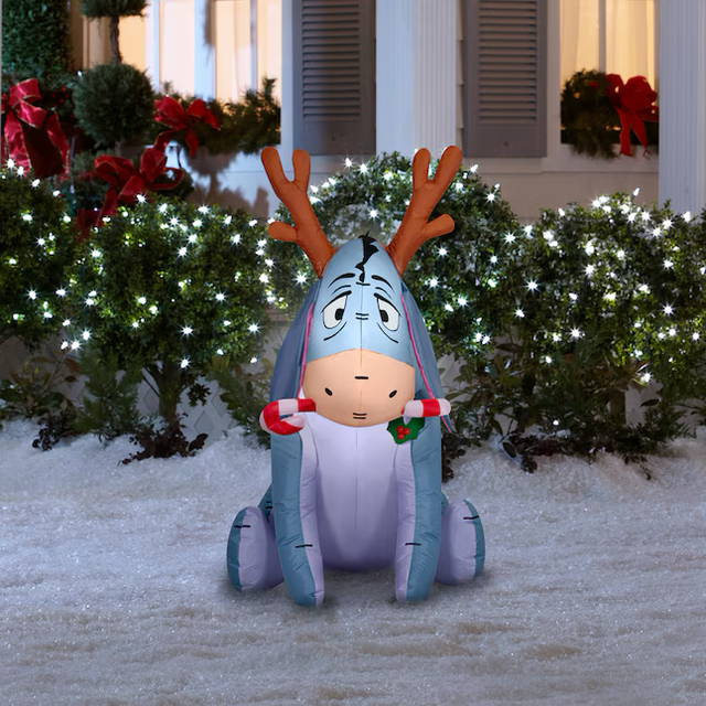 Disney 4-ft LED Eeyore with Candy Cane Christmas Inflatable