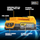 DeWalt POWERSTACK  20-V 2-Pack Lithium-ion Battery (1.7 Ah)