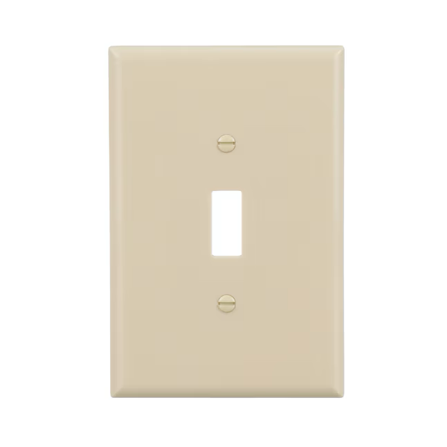 Eaton 1-Gang Jumbo Size Ivory Plastic Indoor Toggle Wall Plate