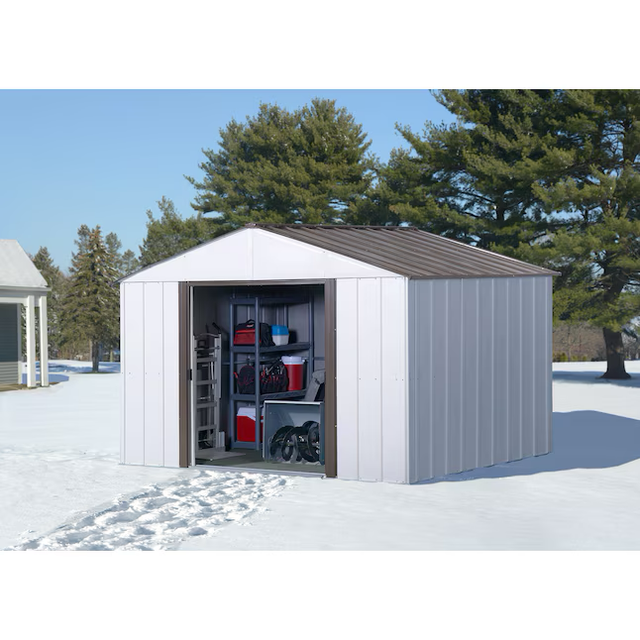 Arrow 10-ft x 8-ft High Point Galvanized Steel Storage Shed