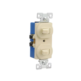 Eaton 15-Amp Single-Pole Combination Light Switch, Ivory