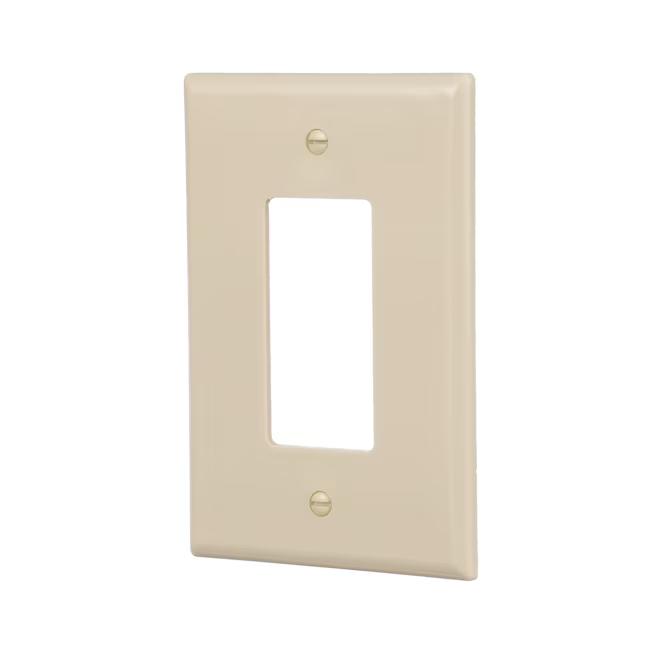 Eaton 1-Gang Jumbo Size Ivory Plastic Indoor Decorator Wall Plate