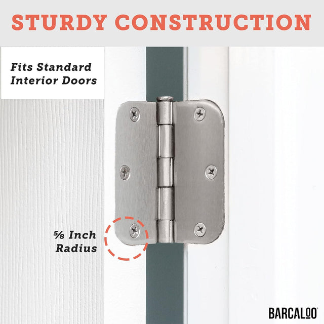 Bisagras interiores con esquinas redondeadas de 3,5 x 3,5 pulg. en níquel satinado SABER SELECT