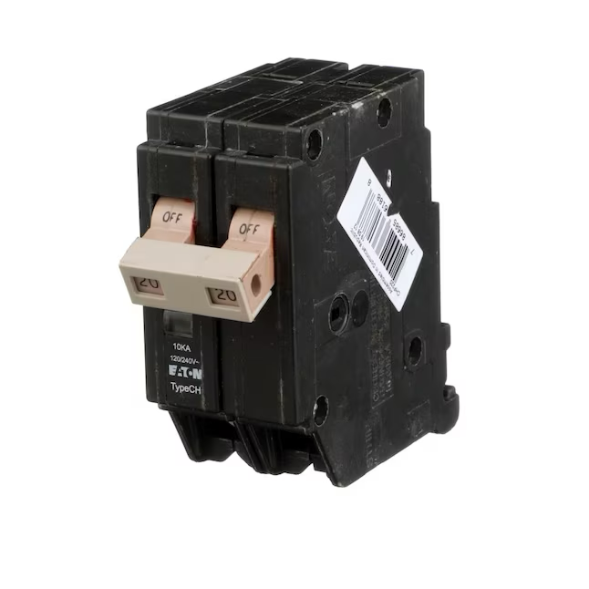 Eaton Type CH 20-Amp 2-Pole Standard Trip Circuit Breaker