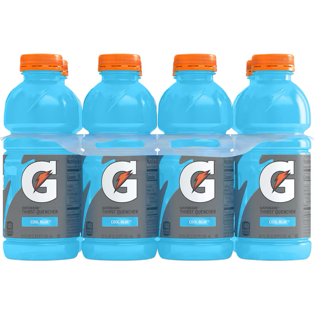 Bebida deportiva Gatorade Cool Blue, paquete de 8, 160 onzas líquidas