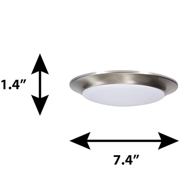 Project Source 1-Light 7.4-in Brushed Nickel LED Flush Mount Light (2-Pack)