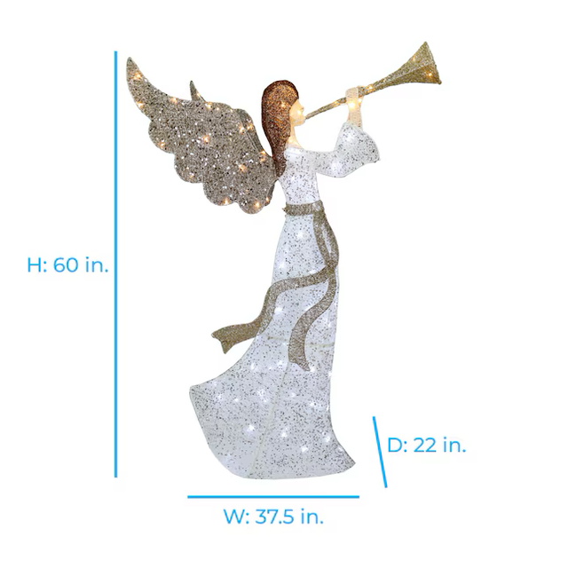 Holiday Living 5-ft LED Angel with Horn Decoration