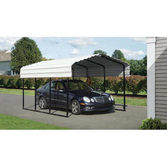 Arrow 10-ft W x 15-ft L x 7-ft H Eggshell Metal Carport