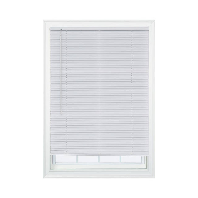 1" White Cordless Aluminum Mini Blinds (59" x 72")