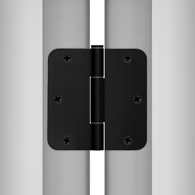 RELIABILT No-Squeak 3-1/2-in H x 1/4-in Radius Matte Black Mortise Interior/Exterior Door Hinge (3-Pack)