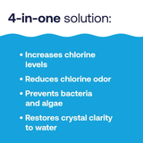 HTH Swimming Pool Advanced Shock - 4-in-1 Chlorine Shock for Salt and Chlorine Pools - 6 Pack, 16 oz. Bags