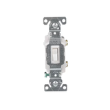 Eaton Interruptor de luz de palanca unipolar de 15 amperios, color blanco