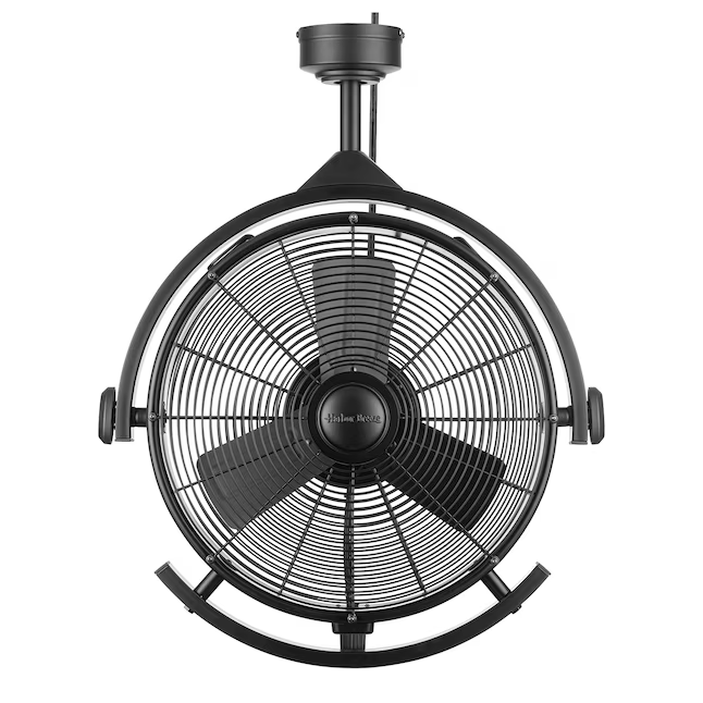 Harbor Breeze Cohort Garage Fan 18-in Matte Black Indoor/Outdoor Ceiling Fan (3-Blade)