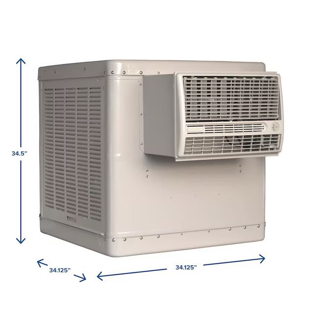 Essick Air 4700-CFM Enfriador evaporativo de ventana para exteriores de 2 velocidades para 1600 pies cuadrados (motor incluido)