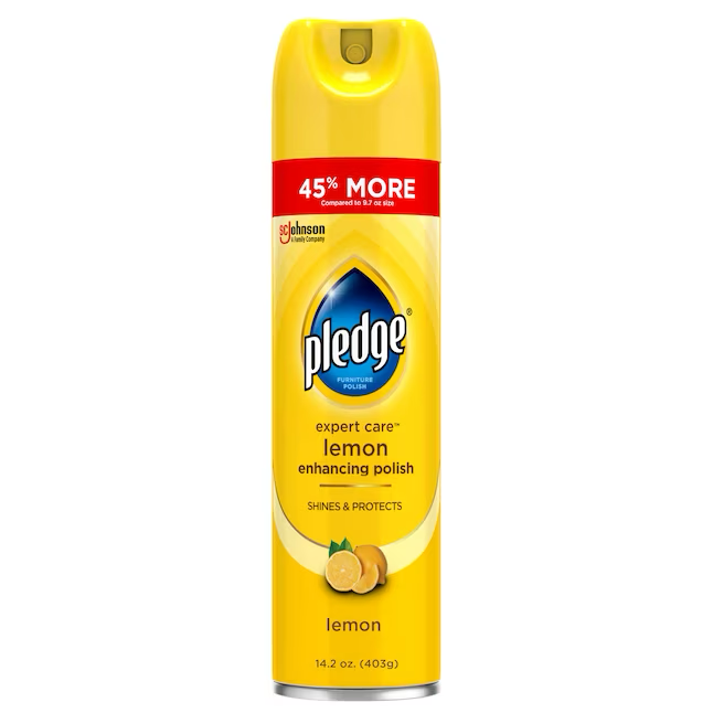 Pledge Enhancing Polish Spray limpiador de telas y tapicería de limón de 14.2 oz