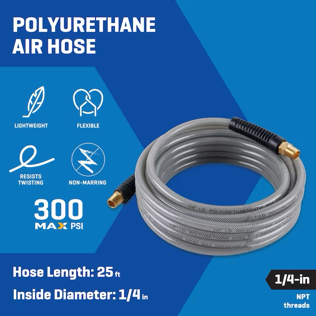 Kobalt 1/4-in x 25-ft Polyurethane Air Hose with Swivel